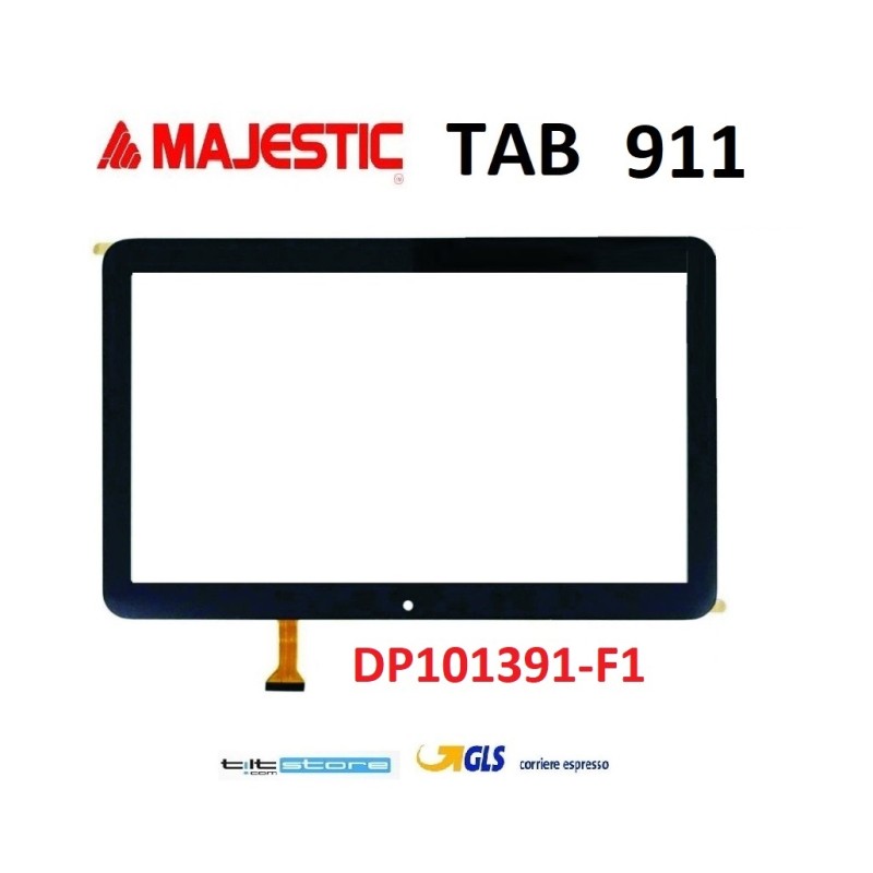 VETRO TOUCH SCREEN MAJESTIC 911 3G FLAT DP101391-F1 SCHERMO NERO