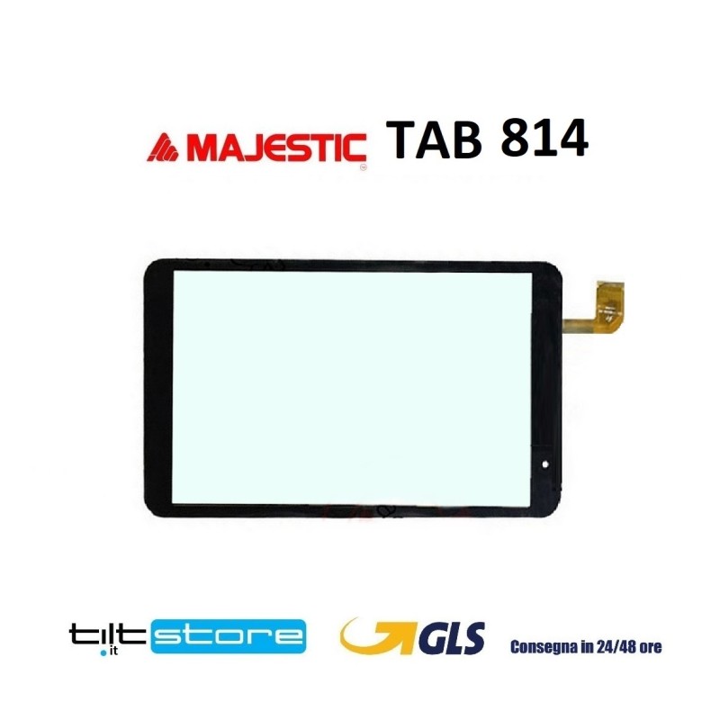 VETRO TOUCH SCREEN MAJESTIC TAB 814 SCHERMO NERO