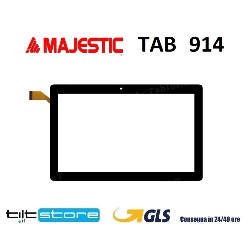 VETRO TOUCH SCREEN MAJESTIC TAB 914 SCHERMO NERO