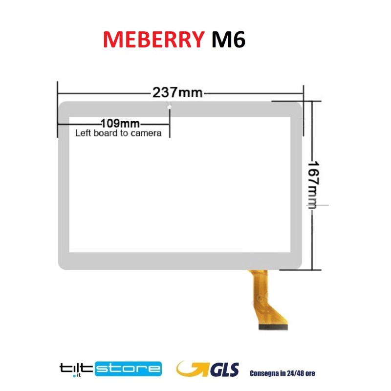 VETRO TOUCH SCREEN MEBERRY M6 MJK-1102 SCHERMO BIANCO