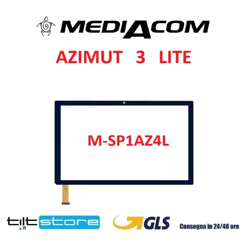 VETRO TOUCH SCREEN MEDIACOM AZIMUT 3 LITE M-SP1AZ4L SCHERMO NERO
