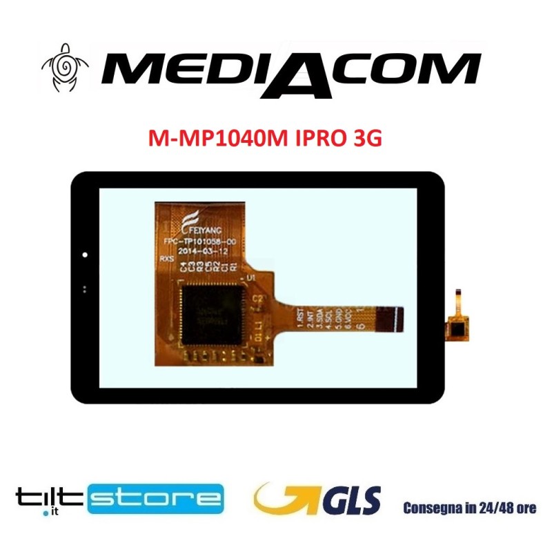 VETRO TOUCH SCREEN MEDIACOM M-MP1040M IPRO 3G M-IPRO7B FLAT FPC-TP101058-00
