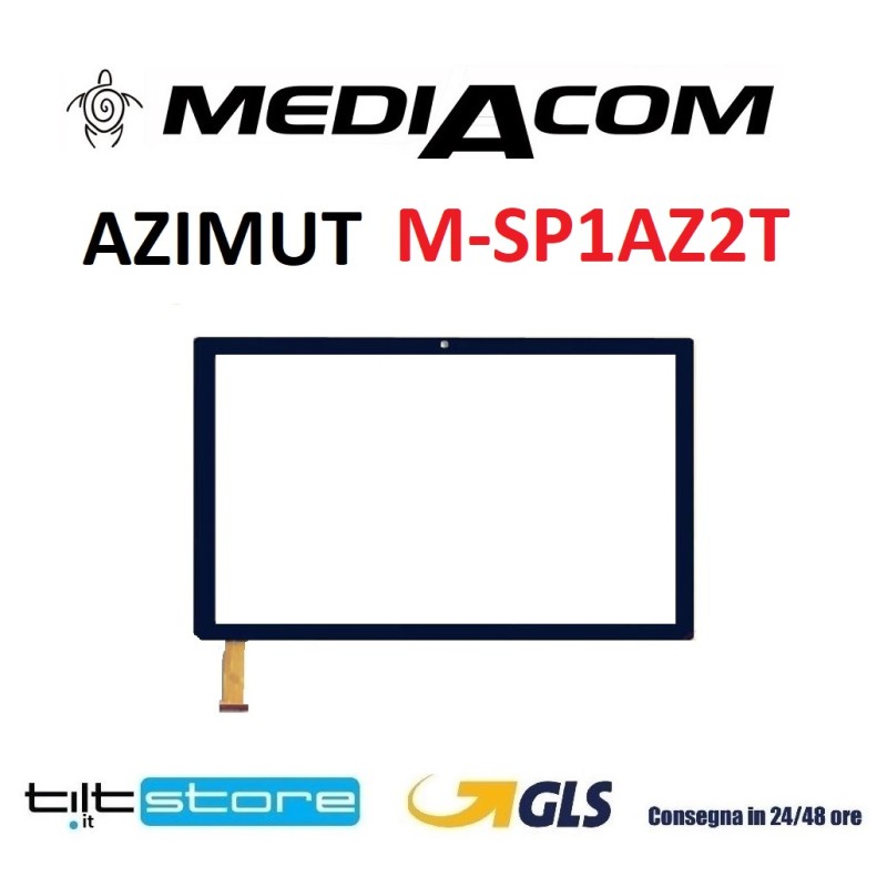 VETRO TOUCH SCREEN MEDIACOM SMARTPAD 10 AZIMUT 2 M-SP1AZ2T M-SP1AZ2TW 1AZ2T SCHERMO NERO