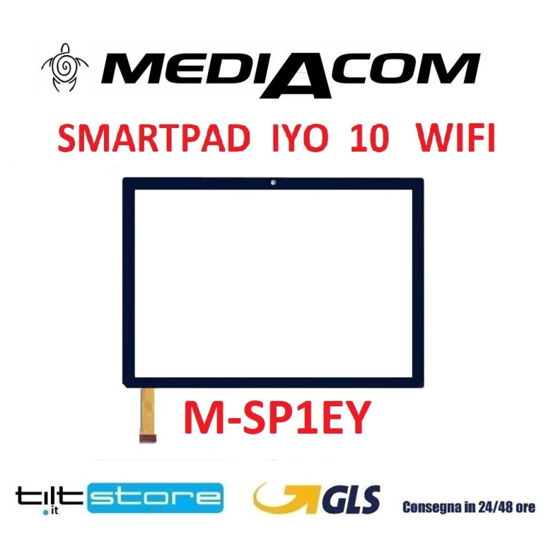 VETRO TOUCH SCREEN MEDIACOM SMARTPAD IYO 10 WIFI M-SP1EY ORIGINALE VETRO SCHERMO NERO