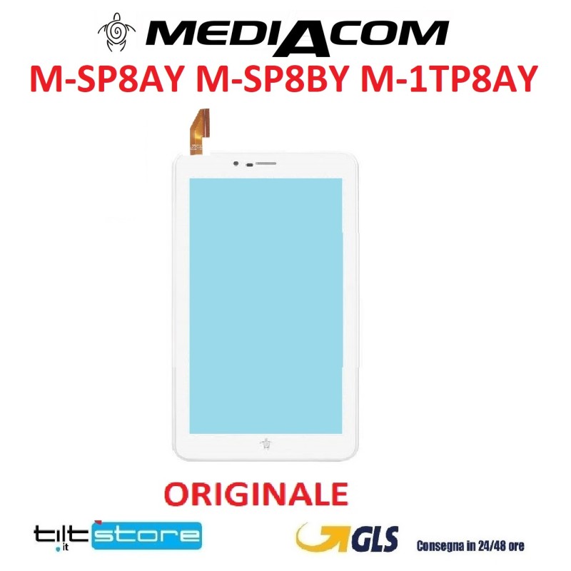 VETRO TOUCH SCREEN MEDIACOM SMARTPAD IYO 8 M-SP8AY M-SP8BY M-1TP8AY ORIGINALE BIANCO
