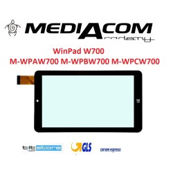 VETRO TOUCH SCREEN MEDIACOM WinPad W700 M-WPAW700 M-WPBW700 M-WPCW700 SCHERMO NERO