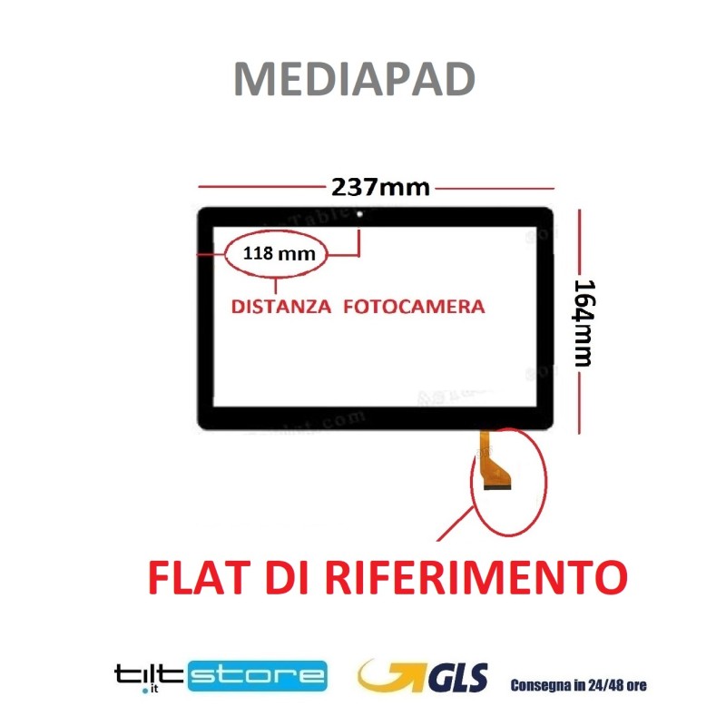 VETRO TOUCH SCREEN MEDIAPAD SCHERMO NERO