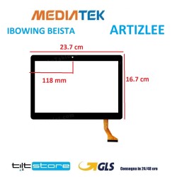 VETRO TOUCH SCREEN MEDIATEK IBOWIN M130 ARTIZLEE TAB FLAT DH-1096A1 SCHERMO NERO