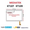 VETRO TOUCH SCREEN MEDIATEK KT107 KT109 FLAT CH-10114A5 SCHERMO BIANCO FORO CENTRALE