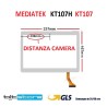 VETRO TOUCH SCREEN MEDIATEK KT107H KT107 SCHERMO FORO CAMERA LATERALE BIANCO
