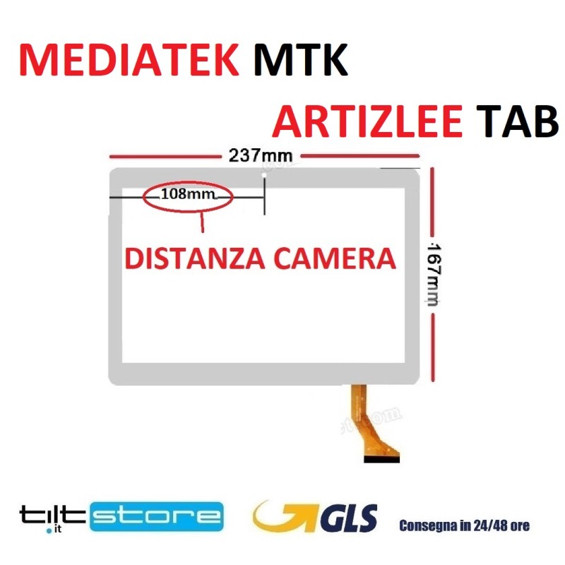 VETRO TOUCH SCREEN MEDIATEK MTK ARTIZLEE TAB FLAT DH-1096A1 / CH-1096A1 SCHERMO BIANCO