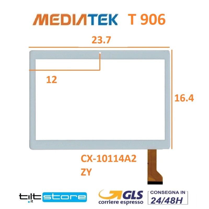 VETRO TOUCH SCREEN MEDIATEK T906 FLAT RP-487 SCHERMO BIANCO