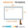VETRO TOUCH SCREEN MEDIATEK TK-E101GC FLAT Angs-ctp-101206 CAMERA CENTRALE SCHERMO BIANCO