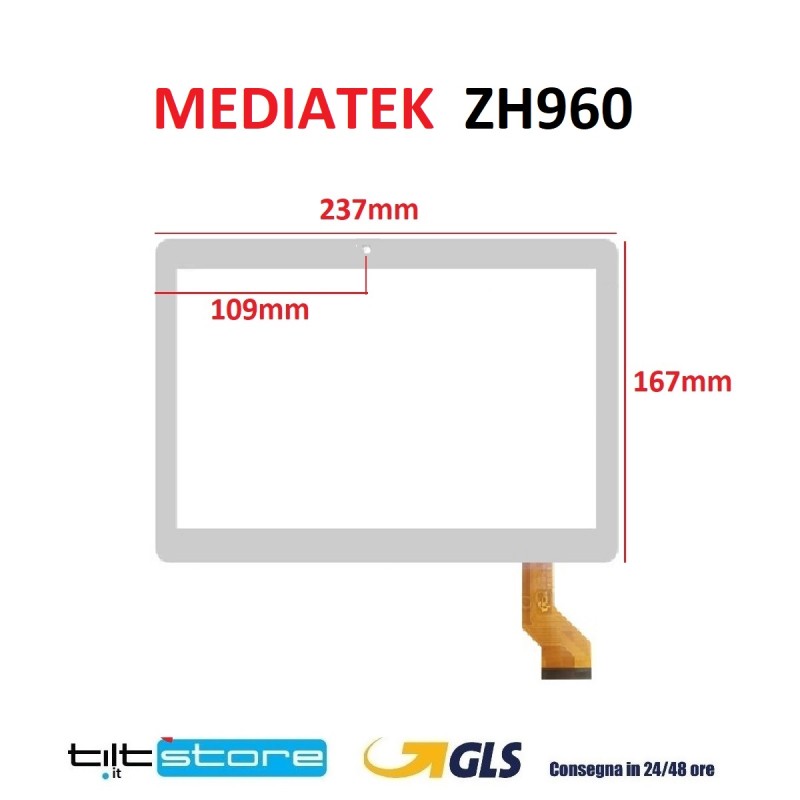 VETRO TOUCH SCREEN MEDIATEK ZH960 SCHERMO BIANCO