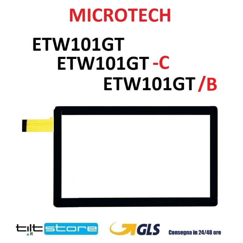 VETRO TOUCH SCREEN MICROTECH E-tab LTE ETW101GT ETW101GT-C ETW101GT/B SCHERMO NERO