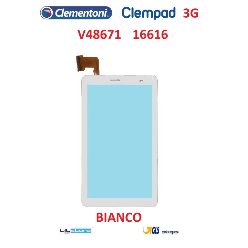 VETRO TOUCH SCREEN PER TABLET IL MIO PRIMO CLEMPAD V48671 16616 CLEMENTONI SCHERMO BIANCO