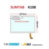 VETRO TOUCH SCREEN SUMTAB K108 FLAT KINGVINA GG1068-M SCHERMO BIANCO