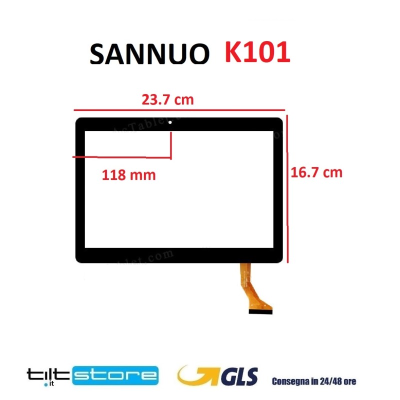VETRO TOUCH SCREEN TABLET SANNUO K101 SCHERMO NERO