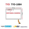 VETRO TOUCH SCREEN TABLET TYD TYD-108H ZY-1002A CAMERA LATERALE SCHERMO BIANCO