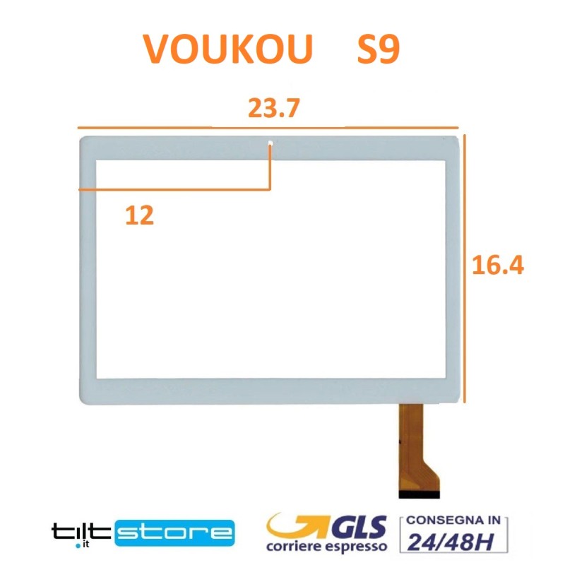 VETRO TOUCH SCREEN TABLET VOUKOU S9 SCHERMO BIANCO