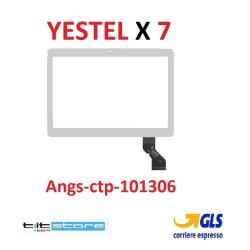 VETRO TOUCH SCREEN TABLET YESTEL X7 SCHERMO BIANCO COMPLETO DI BIADESIVO