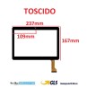 VETRO TOUCH SCREEN TOSCIDO K107 FLAT HZYCTP-1022296 FORO LATERALE SCHERMO NERO