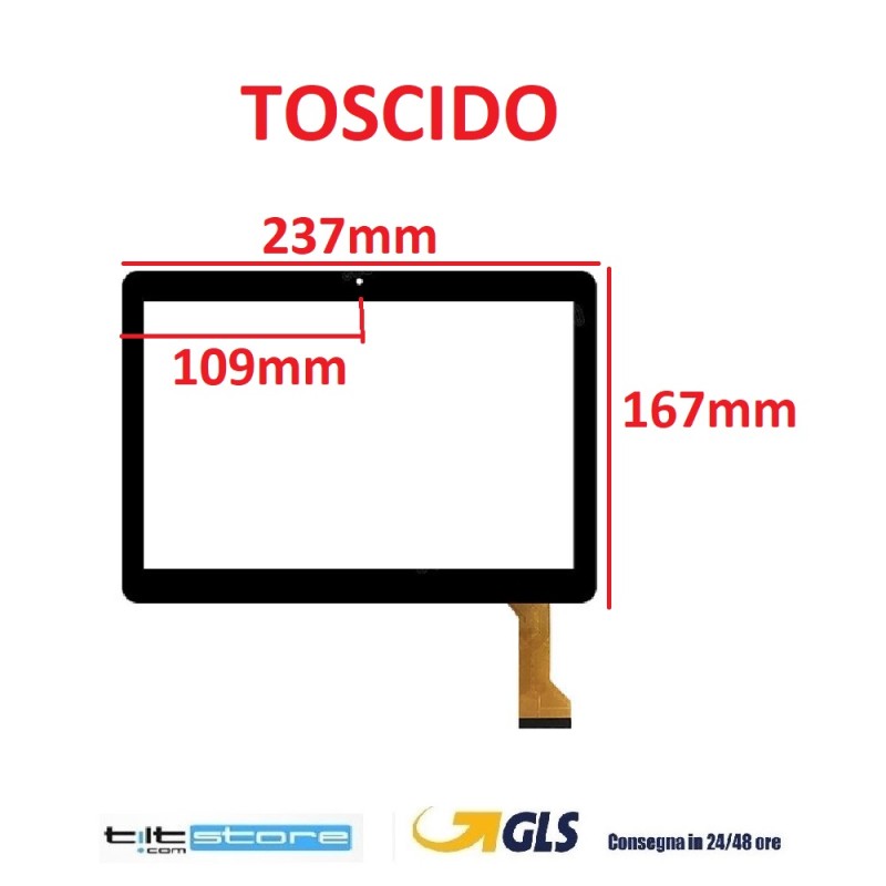VETRO TOUCH SCREEN TOSCIDO MOD M863-EEA FLAT GN-Q OC-AO SCHERMO NERO
