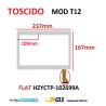 VETRO TOUCH SCREEN TOSCIDO MOD T12 FLAT HZYCTP-102699A SCHERMO BIANCO