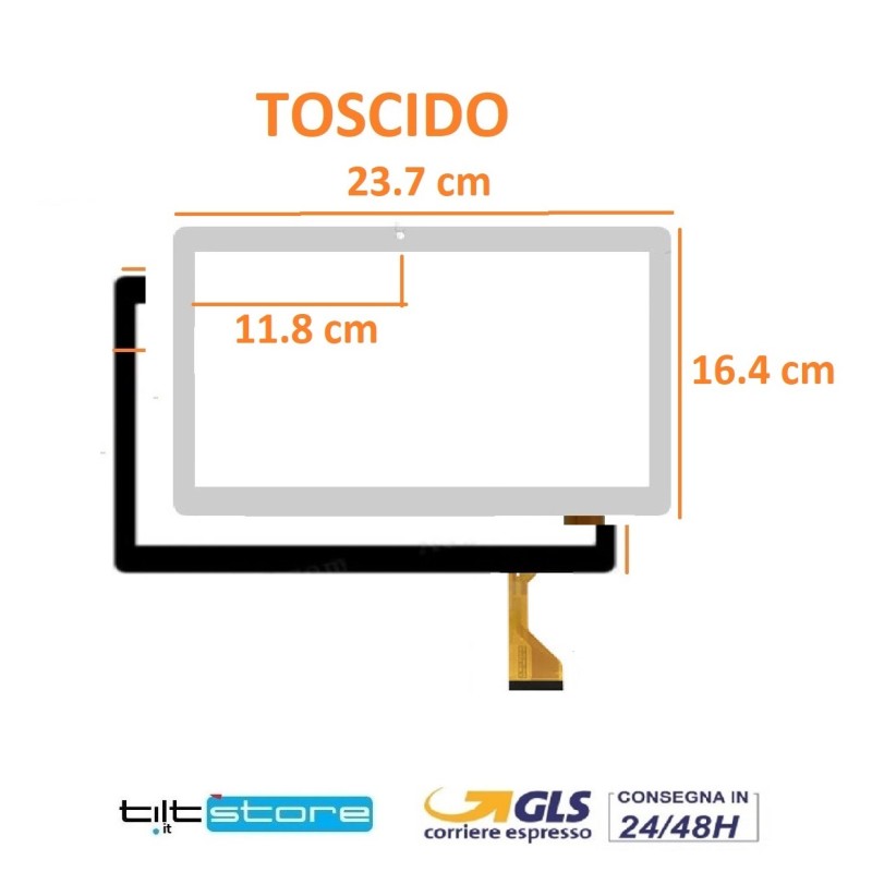 VETRO TOUCH SCREEN TOSCIDO T22-EEA SCHERMO NERO