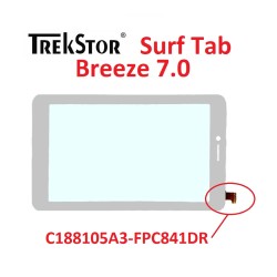 VETRO TOUCH SCREEN Trekstor Surf Tab Breeze C188105A3-FPC841DR 7 POLLICI BIANCO