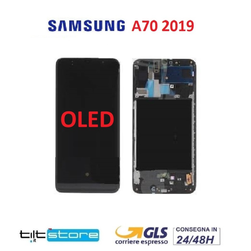DISPLAY LCD SAMSUNG A70 OLED SM A705 2019 OLED VETRO TOUCH SCHERMO NERO