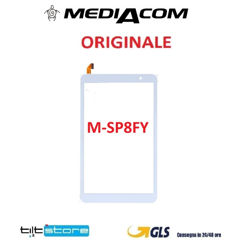 VETRO TOUCH SCREEN MEDIACOM SMARTPAD IYO 8 M-SP8FY SCHERMO BIANCO ORIGINALE
