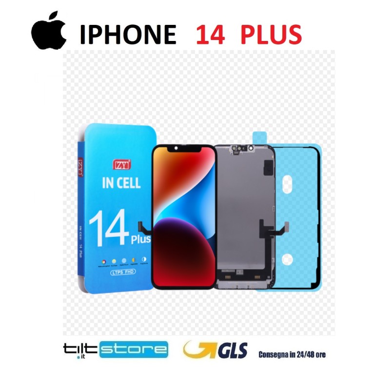 DISPLAY LCD IPHONE 14 PLUS ZY INCELL APPLE SCHERMO VETRO NERO