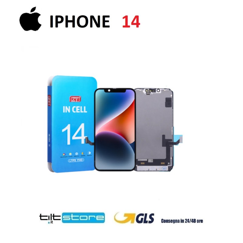 DISPLAY LCD IPHONE 14 ZY INCELL APPLE SCHERMO VETRO NERO