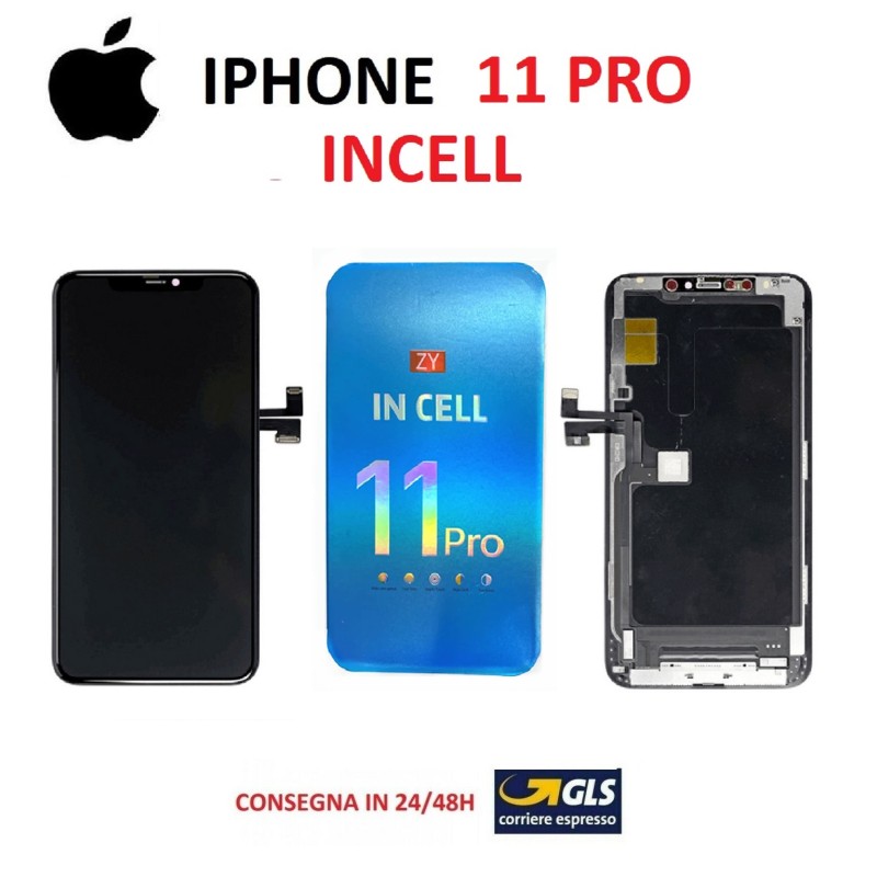 DISPLAY LCD IPHONE 11 PRO ZY INCELL APPLE SCHERMO VETRO NERO