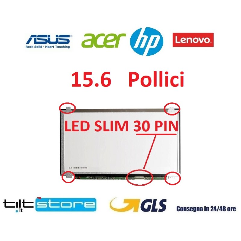 DISPLAY LCD 15.6 POLLICI 30 PIN SLIM FHD 1920*1080 SCHERMO PC NT156FHM-N31