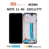 DISPLAY LCD XIAOMI REDMI NOTE 11 NFC 2201117TY 2201117TG TOUCH SCREEN SCHERMO OLED CON FRAME