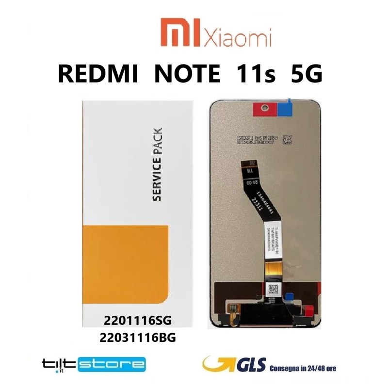 DISPLAY LCD XIAOMI REDMI NOTE 11s 5G 2201116SG 22031116BG TOUCH SCREEN SCHERMO NERO