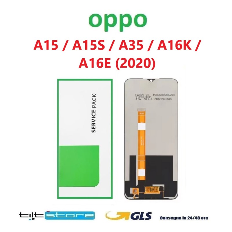 DISPLAY LCD OPPO A15 CPH2185 / A15S CPH2179 / A35 / A16K / A16E SCHERMO OEM SERVICE BULK