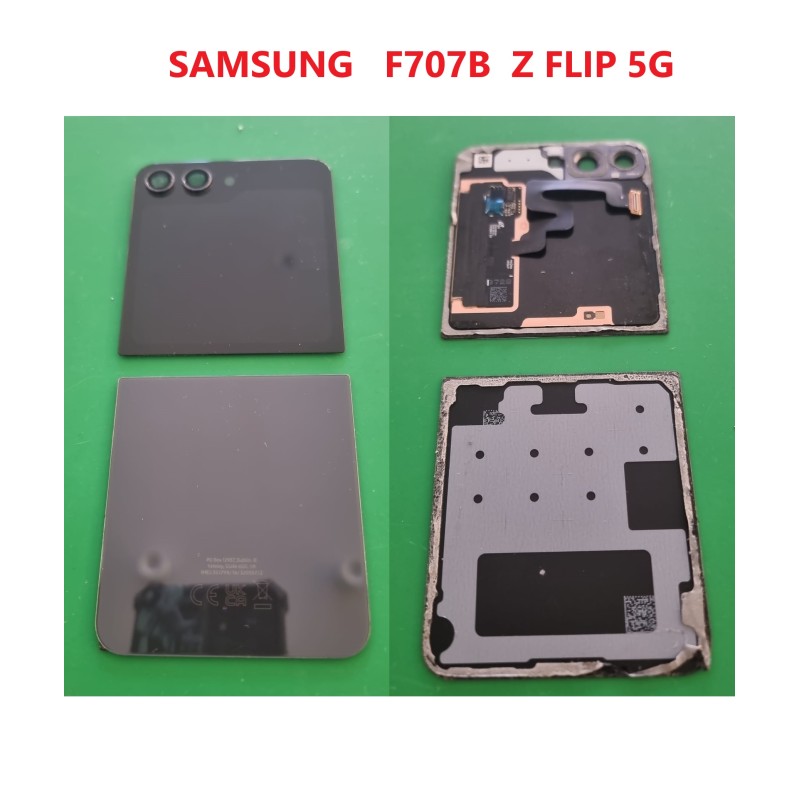 DISPLAY LCD PER SAMSUNG F707B Z FLIP 5G GRIGIO (ESTERNO) + BACK COVER INFERIORE ORIGINALE USATI