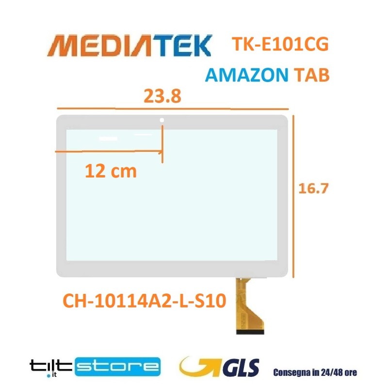 VETRO TOUCH SCREEN ACEPAD A130-2024 CAMERA CENTRALE BIANCO