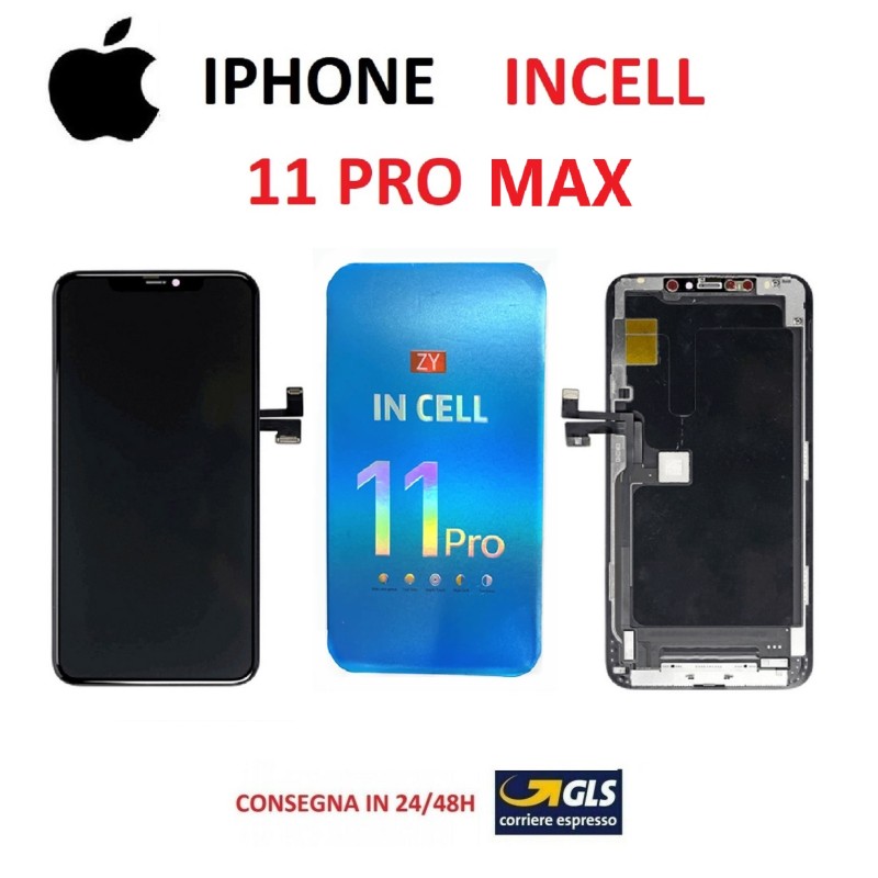 DISPLAY LCD IPHONE 11 PRO MAX INCELL ZY APPLE SCHERMO VETRO NERO