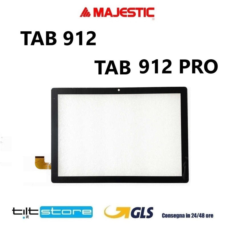 VETRO TOUCH SCREEN MAJESTIC TAB 912 / 912 PRO SCHERMO NERO