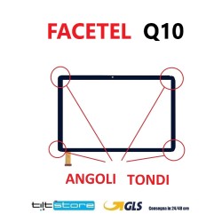 VETRO TOUCH SCREEN FACETEL Q10 SCHERMO NERO