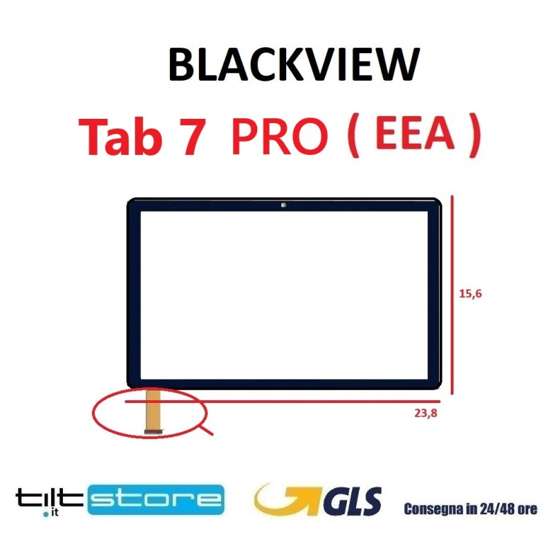 VETRO TOUCH SCREEN TABLET BLACKVIEW TAB 7 PRO ( EEA ) VETRO SCHERMO NERO