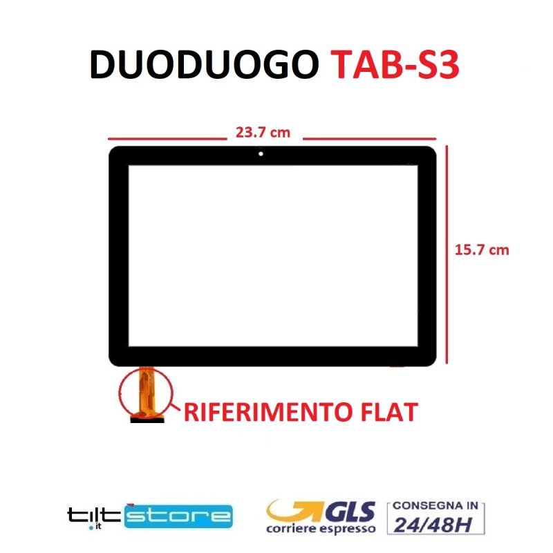 VETRO TOUCH SCREEN TABLET DUODUOGO TAB S3 SCHERMO NERO