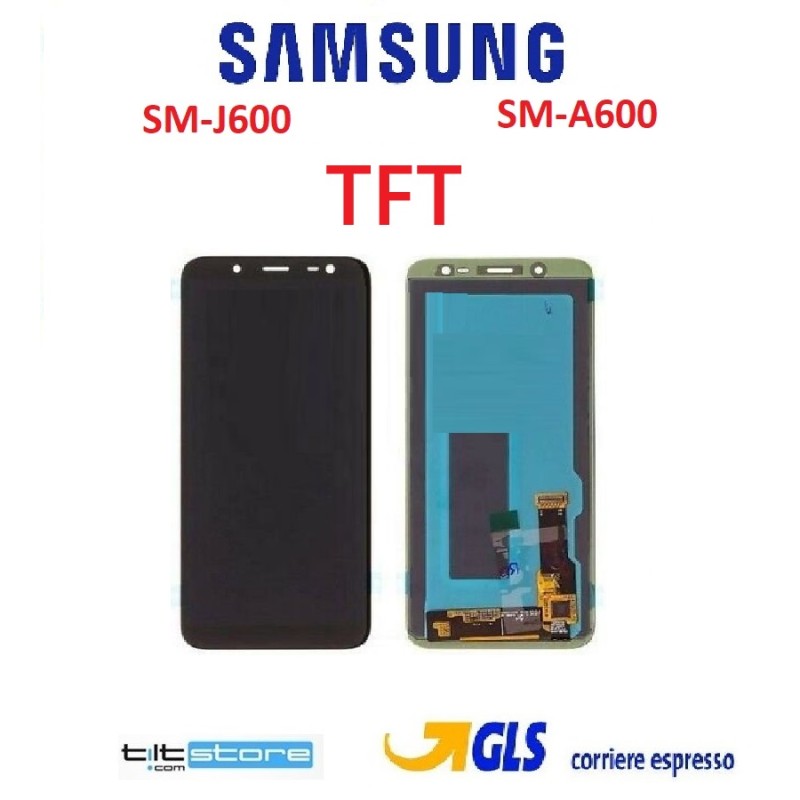 DISPLAY LCD SAMSUNG J600 J6 2018 A6 2018 A600 ORIGINALE SERVICE PACK SCHERMO NERO