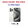 VETRO POSTERIORE IPHONE 15 PRO MAX TITANIO BIANCO CON GANCI PLACCA DI METALLO VETRINI FOTOCAMERA