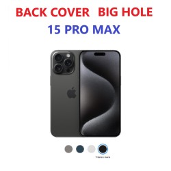 VETRO POSTERIORE IPHONE 15 PRO MAX TITANIO NERO CON GANCI PLACCA DI METALLO VETRINI FOTOCAMERA