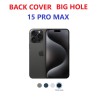 VETRO POSTERIORE IPHONE 15 PRO MAX TITANIO NERO CON GANCI PLACCA DI METALLO VETRINI FOTOCAMERA NFC